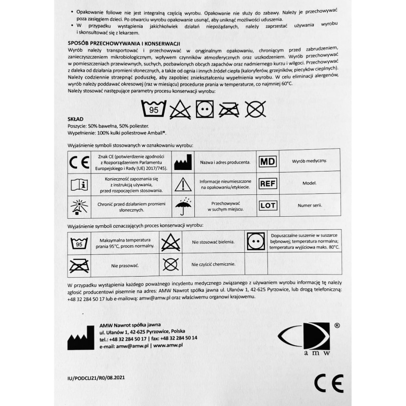 Poduszka Clinic®+ 50x60 Medyczna Antyalergiczna