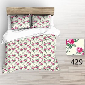 Pościel Flanelowa 140x200 Biała w Róże 429
