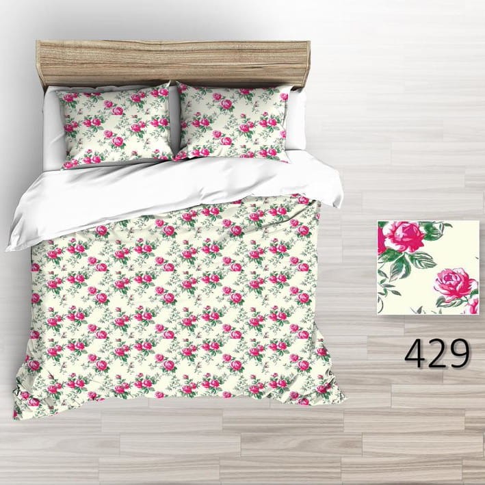 Pościel Flanelowa 140x200 Biała w Róże 429
