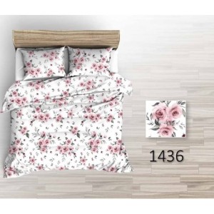 Pościel Bawełniana z Kory 160x200 Biała w Róże 1436