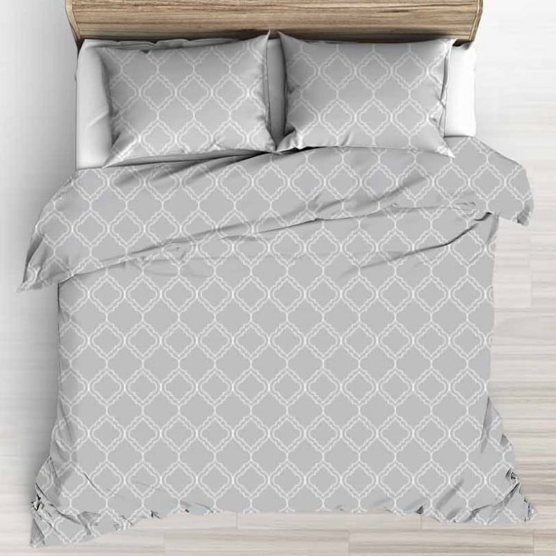 Pościel Bawełniana z Kory 160x200 Szara Maroko 1189