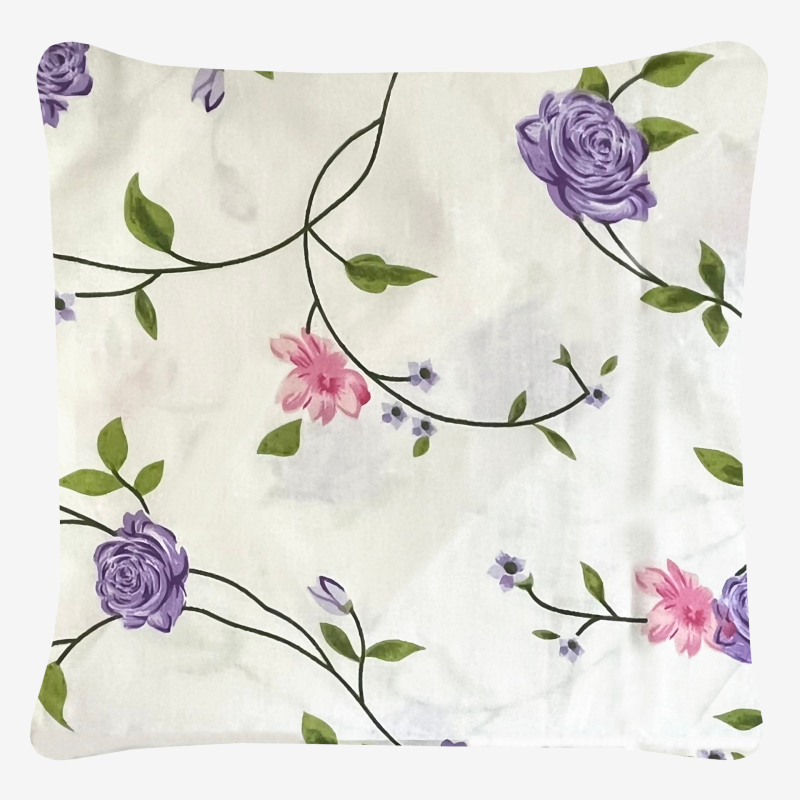 Poszewka Bawełniana 50x70 Biała w Kwiatki