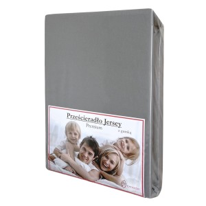 Prześcieradło Jersey z Gumką 90x200 Antracyt