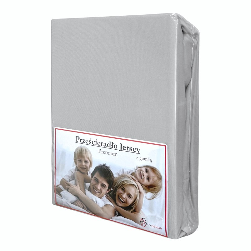 Prześcieradło Jersey z Gumką 160x200 Popiel