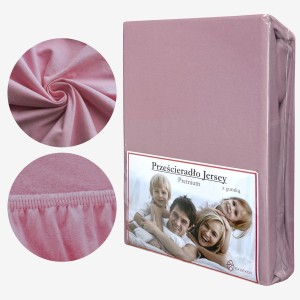 Prześcieradło Jersey z Gumką 90x200 Pudrowy Róż