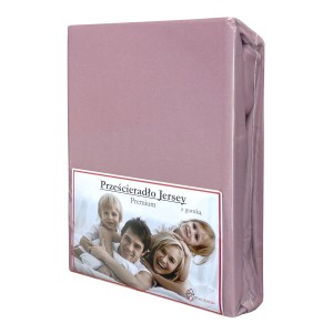 Prześcieradło Jersey z Gumką 160x200 Pudrowy Róż