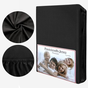 Prześcieradło Jersey z Gumką 90x200 Czarne