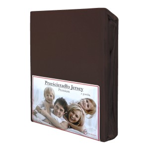 Prześcieradło Jersey z Gumką 140x200 Czekolada