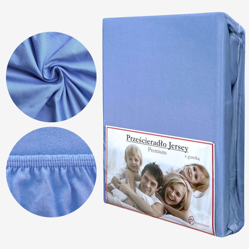 Prześcieradło Jersey z Gumką 120x200 Niebieskie