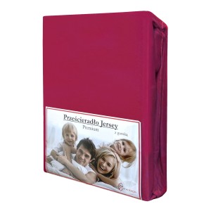 Prześcieradło Jersey z Gumką 90x200 Burgund