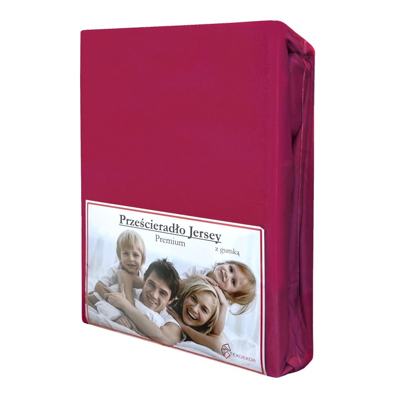 Prześcieradło Jersey z Gumką 90x200 Burgund
