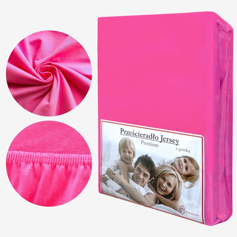 Prześcieradło Jersey z Gumką 220x200 Cukierkowy Róż