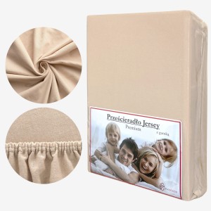 Prześcieradło Jersey z Gumką 140x200 Piasek