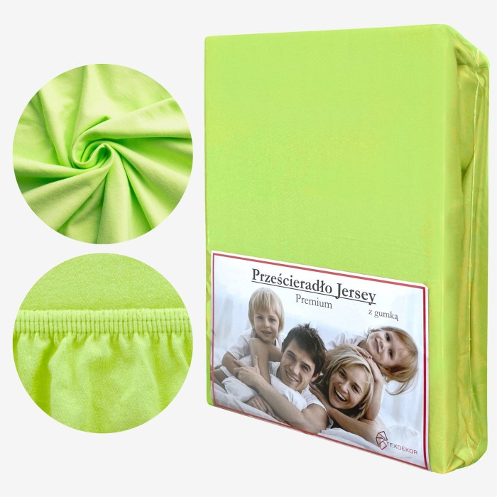 Prześcieradło Jersey z Gumką 220x200 Limonka