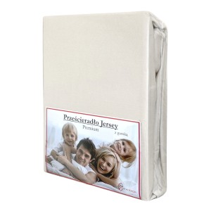 Prześcieradło Jersey z Gumką 120x200 Ecru