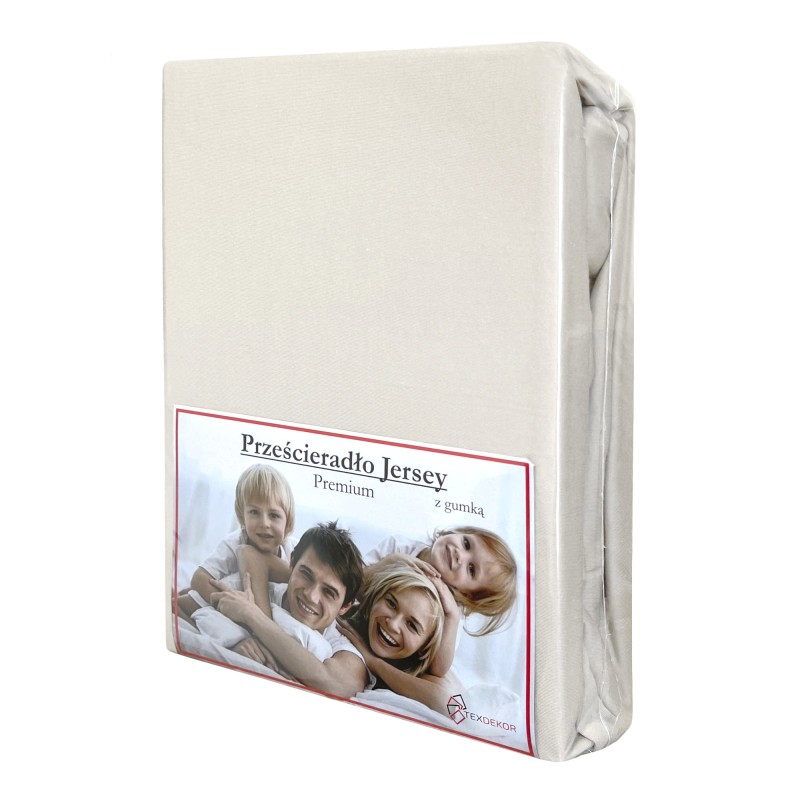 Prześcieradło Jersey z Gumką 140x200 Ecru