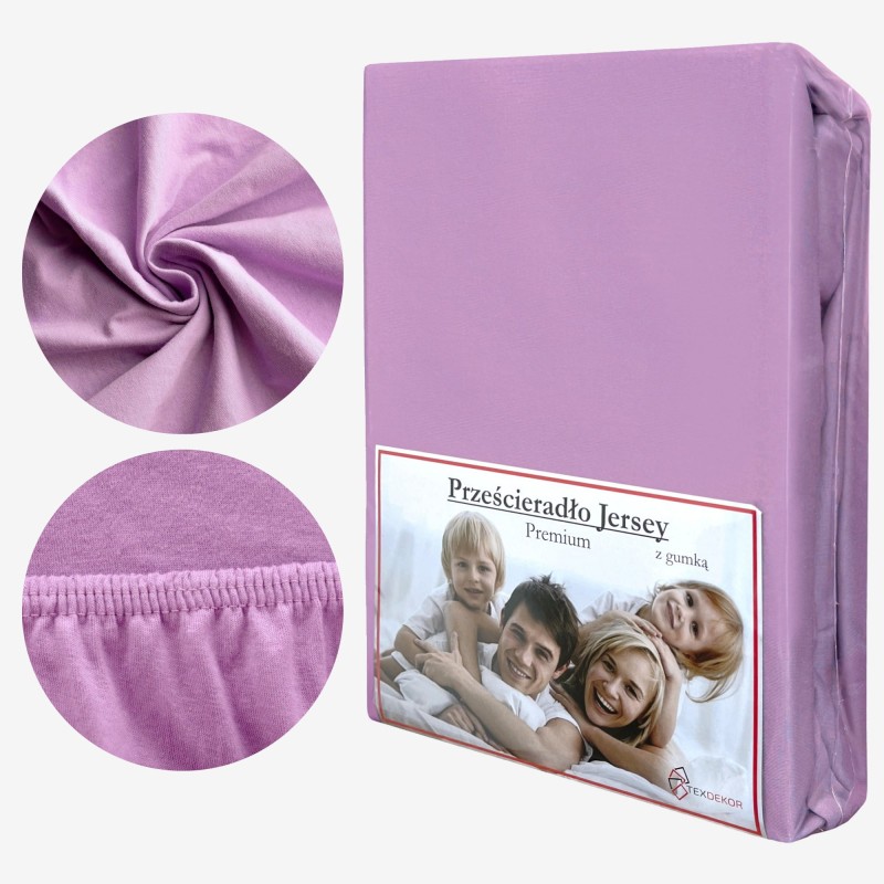 Prześcieradło Jersey z Gumką 220x200 Lila