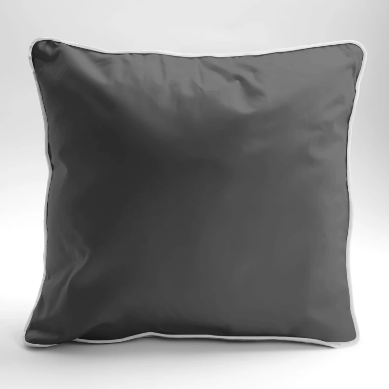 Poszewka Makosatyna 40x40 z Lamówką Ciemnoszara