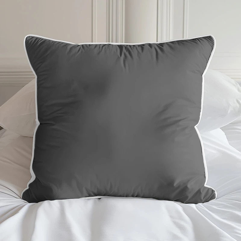 Poszewka Makosatyna 40x40 z Lamówką Ciemnoszara