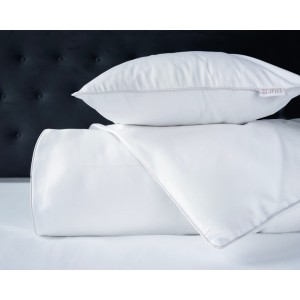 Pościel Makosatyna 140x200 z Lamówką Biała