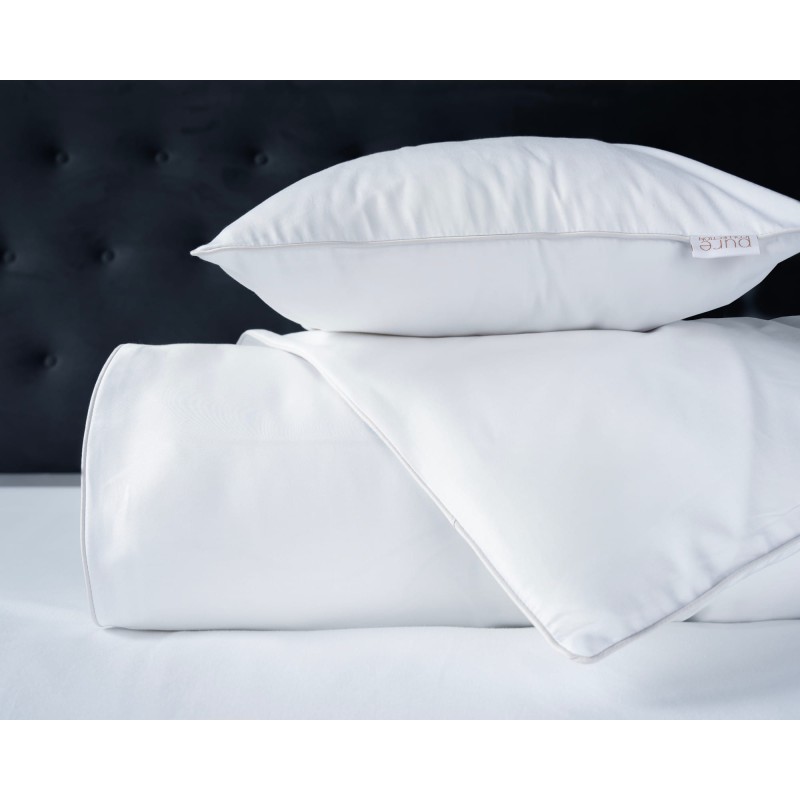 Pościel Makosatyna 140x200 z Lamówką Biała