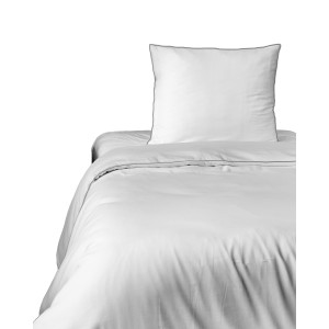 Pościel Makosatyna 140x200 z Lamówką Biała