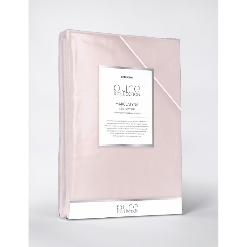 Pościel Makosatyna 140x200 z Lamówką Pudrowy Róż