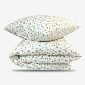 Pościel Bawełniana 140x200 Ecru w Różyczki T1583