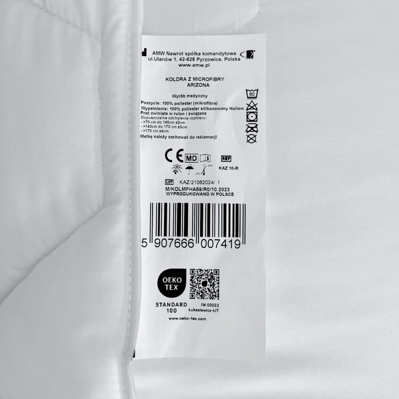 Kołdra Arizona 140x200 Medyczna Antyalergiczna