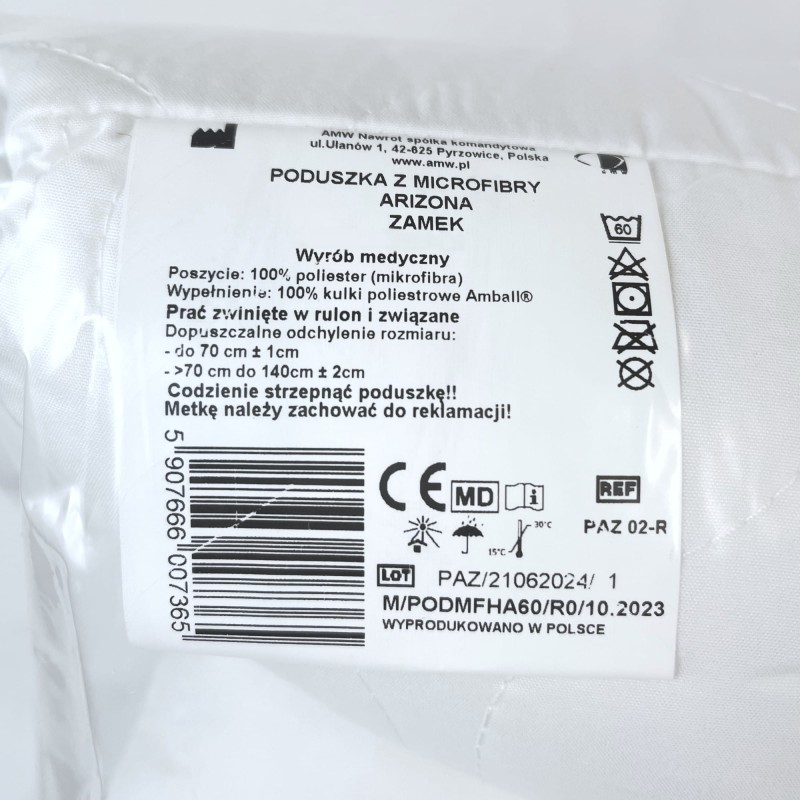 Poduszka Arizona 50x60 Medyczna z Zamkiem