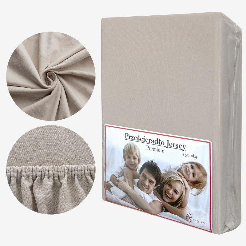 Prześcieradło Jersey z Gumką 140x200 Taupe