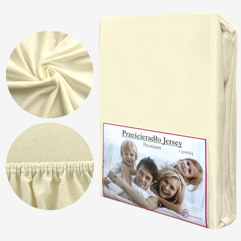 Prześcieradło Jersey z Gumką 90x200 Vanilla