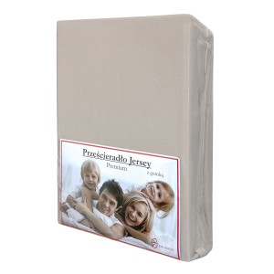 Prześcieradło Jersey z Gumką 140x200 Taupe