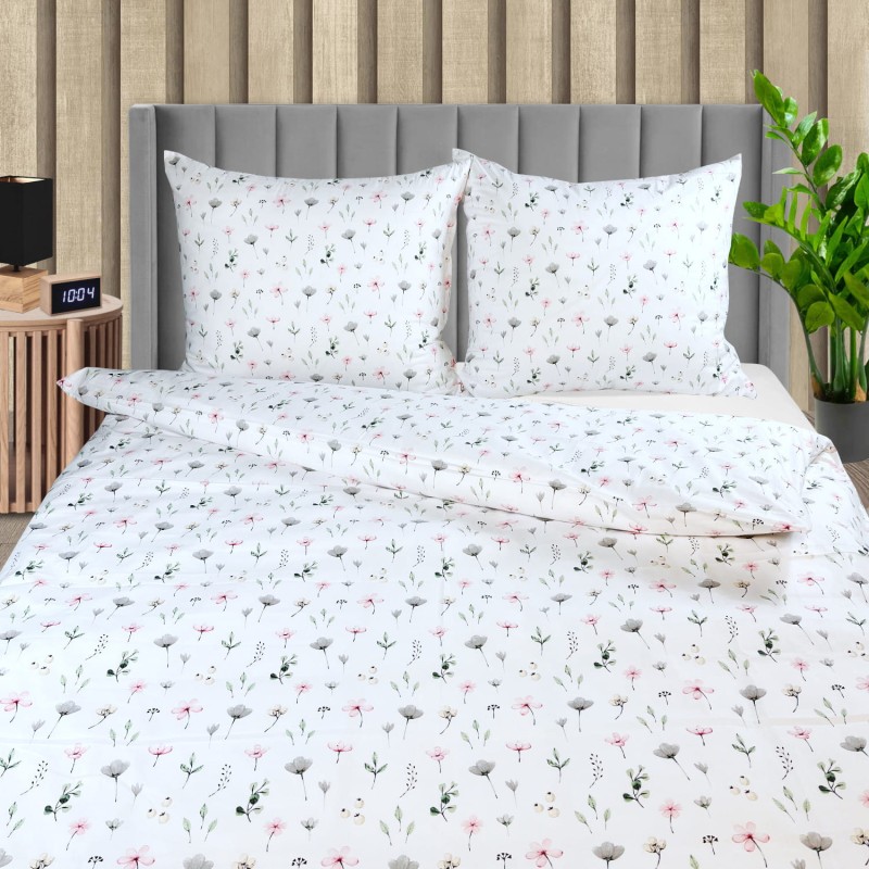 Pościel Bawełniana 140x200 Kwiatki T8530