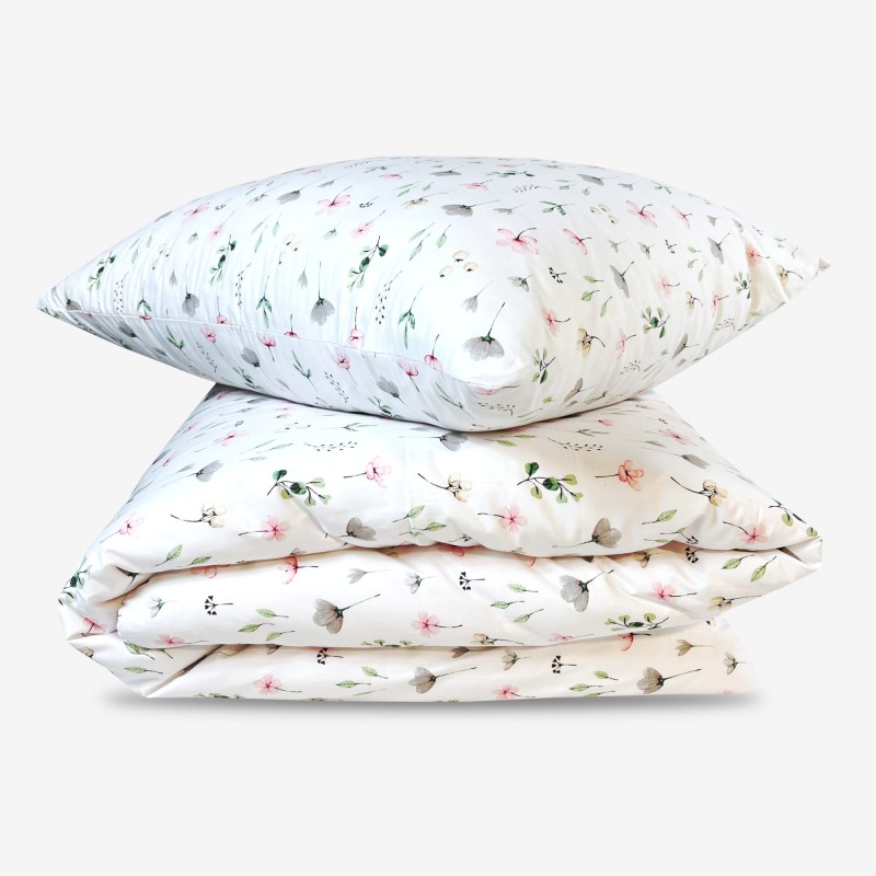 Pościel Bawełniana 140x200 Kwiatki T8530