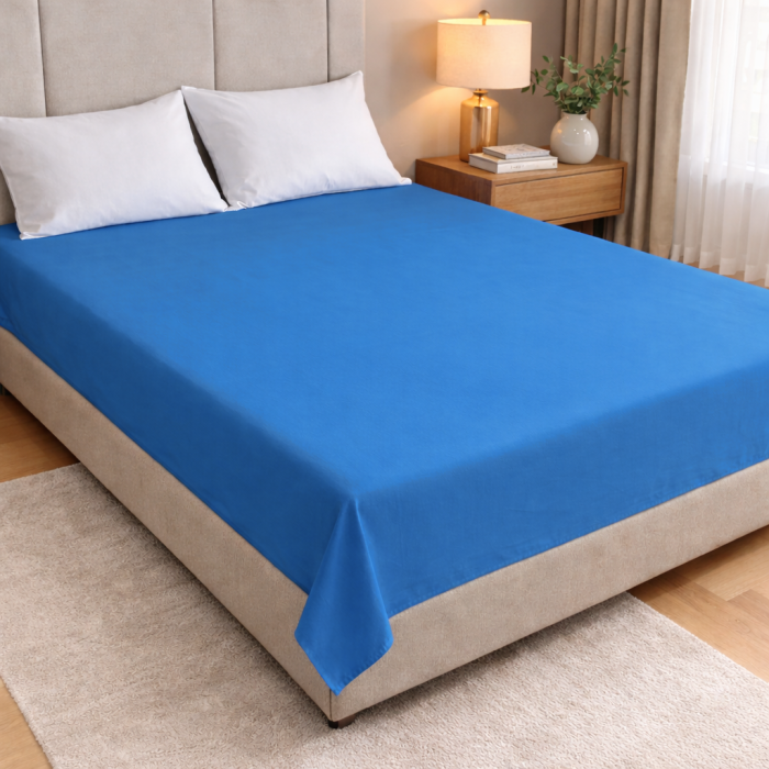 Prześcieradło Bawełniane Bez Gumki 200x220 Turkusowe