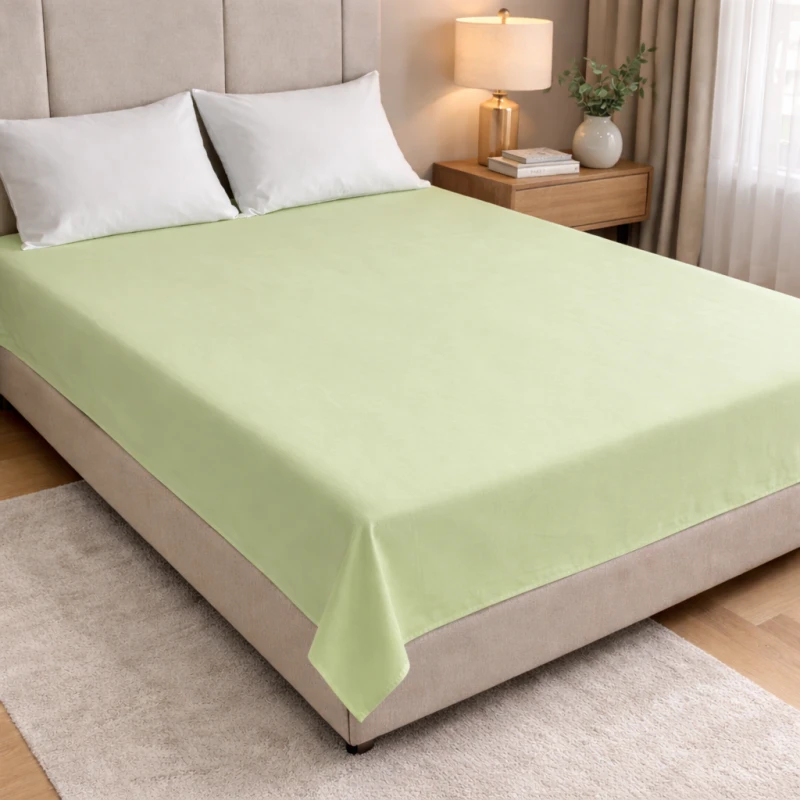 Prześcieradło Bawełniane Bez Gumki 200x220 Seledynowe