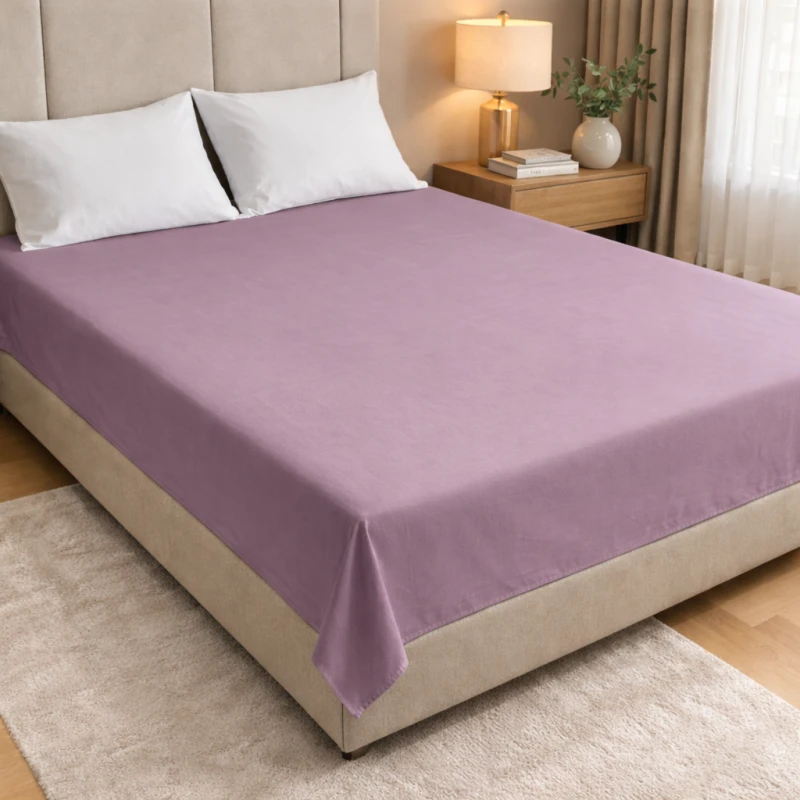 Prześcieradło Bawełniane Bez Gumki 160x220 Brudny Róż