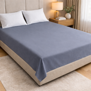 Prześcieradło Bawełniane Bez Gumki 180x220 Ciemnoszare