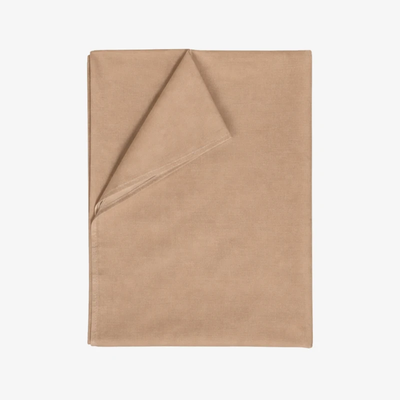 Prześcieradło Bawełniane Bez Gumki 160x220 Ciemny Beż