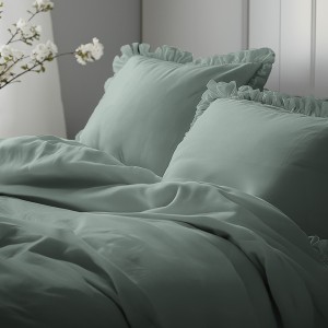 Pościel Bawełniana Pure z Falbaną 220x200 Szałwia