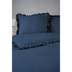 Pościel Bawełniana Pure z Falbaną 220x200 Granat