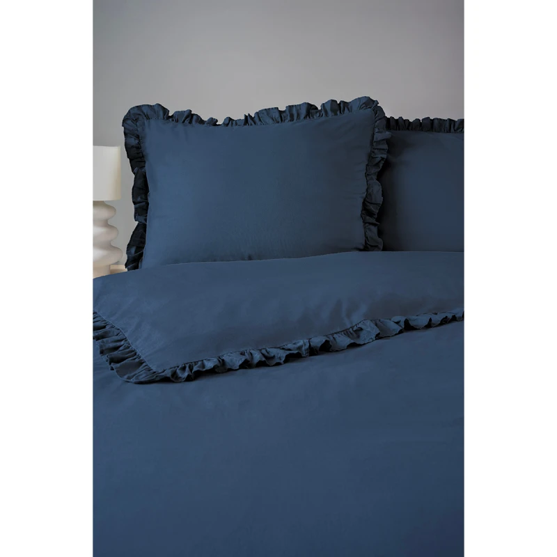Pościel Bawełniana Pure z Falbaną 220x200 Granat