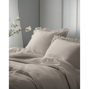 Pościel Bawełniana Pure z Falbaną 220x200 Taupe