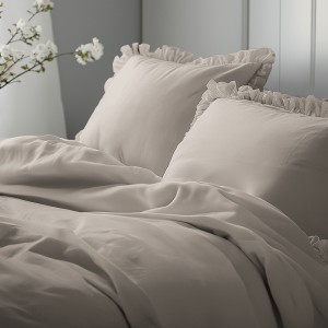 Pościel Bawełniana Pure z Falbaną 220x200 Taupe