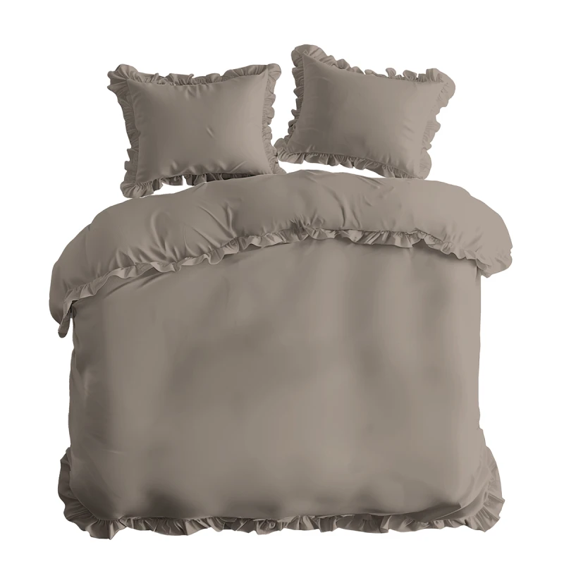 Pościel Bawełniana Pure z Falbaną 220x200 Taupe