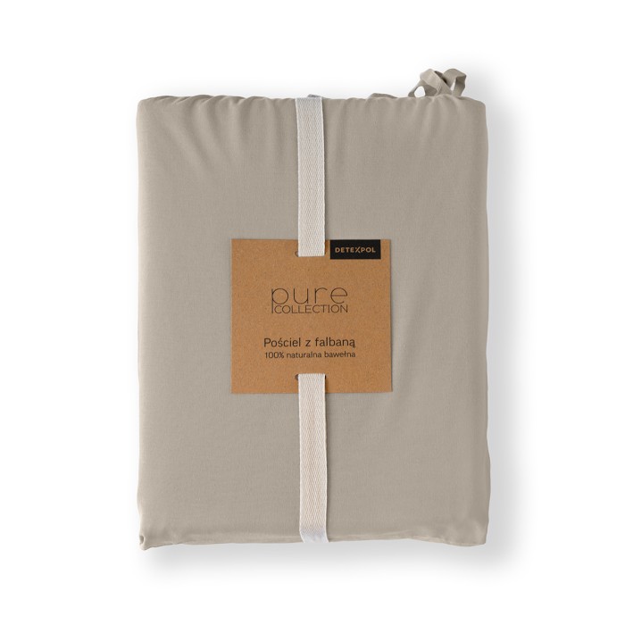 Pościel Bawełniana Pure z Falbaną 220x200 Taupe