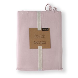 Pościel Bawełniana Pure z Falbaną 220x200 Różowa