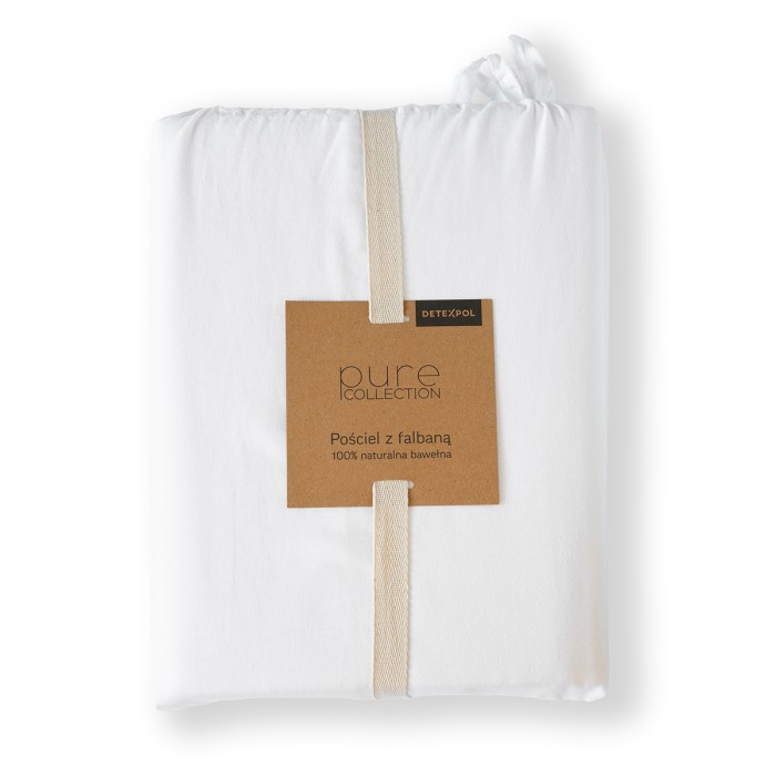 Pościel Bawełniana Pure z Falbaną 160x200 Biała