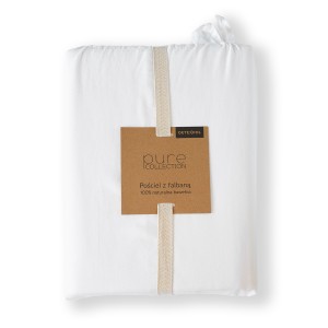 Pościel Bawełniana Pure z Falbaną 220x200 Biała